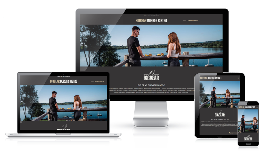 Responsive web Referenca BigBear Burger bistro